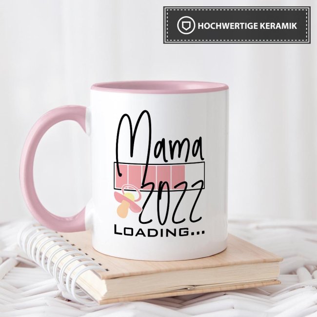 Tasse Loading - Du wirst Mama 2022 - Rosa