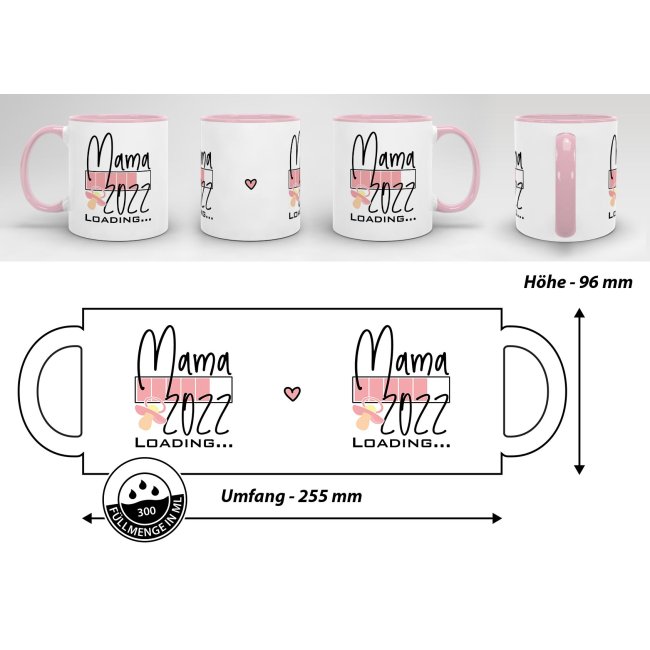 Tasse Loading - Du wirst Mama 2022 - Rosa