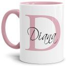 Edle Namens-Tasse mit Anfangsbuchstabe - Innen &amp;...