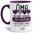 Tasse von WUNSCHNAME - F&uuml;r Oma von einem Kind -...