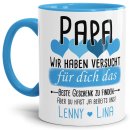 Tasse von WUNSCHNAMEN - F&uuml;r Papa von mehr Kindern -...