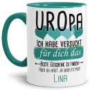 Tasse von WUNSCHNAME - F&uuml;r Uropa von einem Kind -...