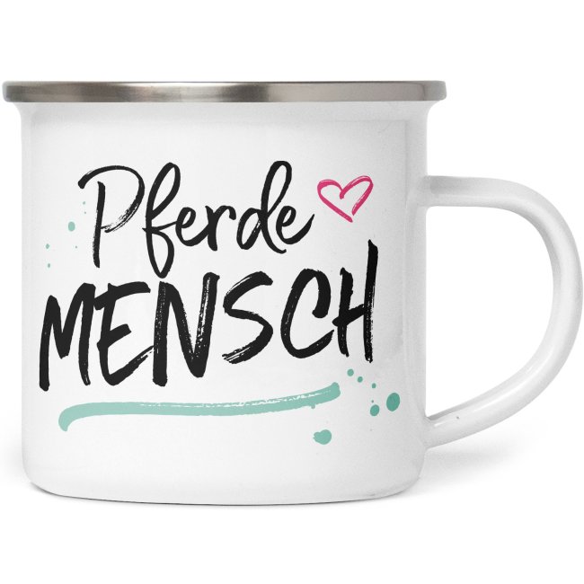 Emaille Tasse &quot;Tiermenschen&quot;