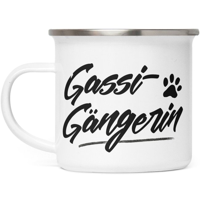 Emaille Tasse - Gassig&auml;ngerin