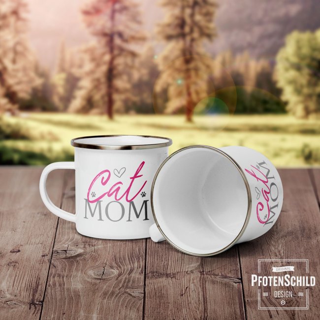 Emaille Tasse - DogMom CatMom