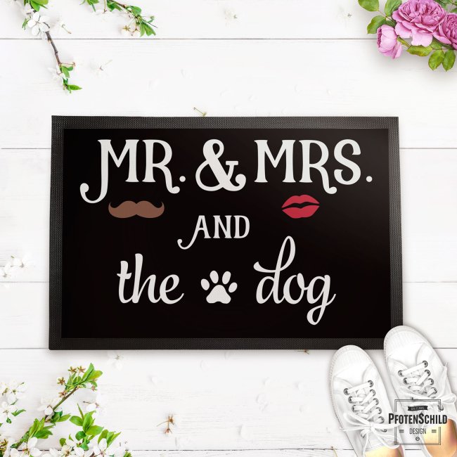 Fu&szlig;matte mit Spruch - Mr &amp; Mrs and the dog