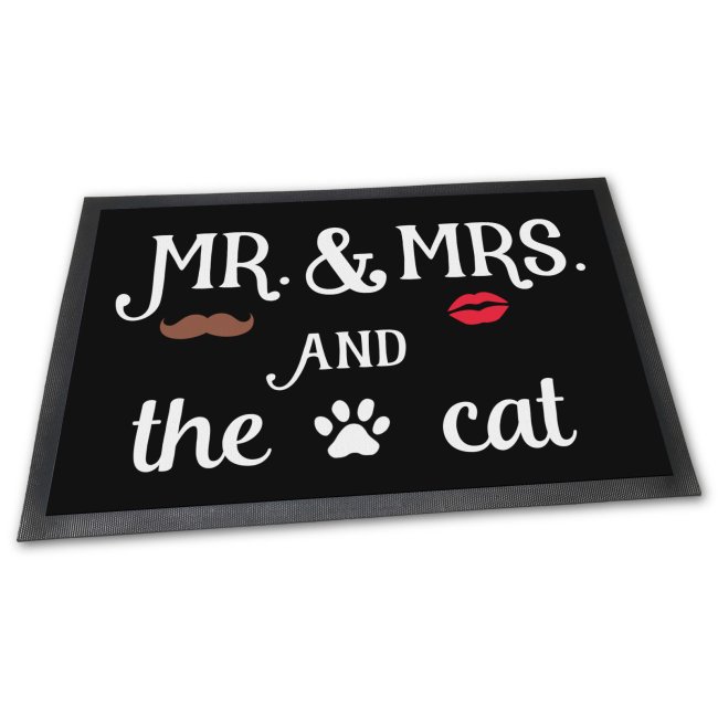 Fussmatte &quot;Mr Mrs and the cat&quot;