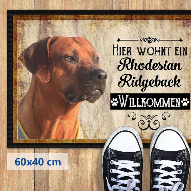 Fu&szlig;matte mit Hundemotiv - Hunderasse Rhodesian Ridgeback - 60 x 40 cm