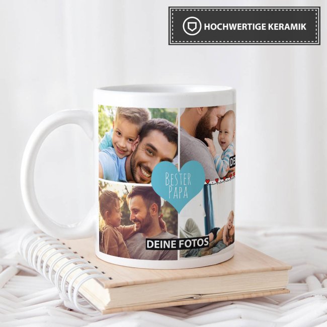 Tasse f&uuml;r beste Eltern und Gro&szlig;eltern mit Fotocollage