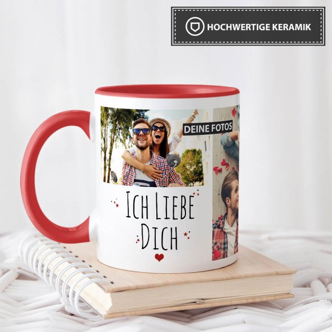 Tasse mit Fotocollage - Ich liebe Dich