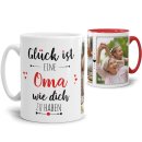 Tasse mit Fotocollage und Spruch - Gl&uuml;ck ist